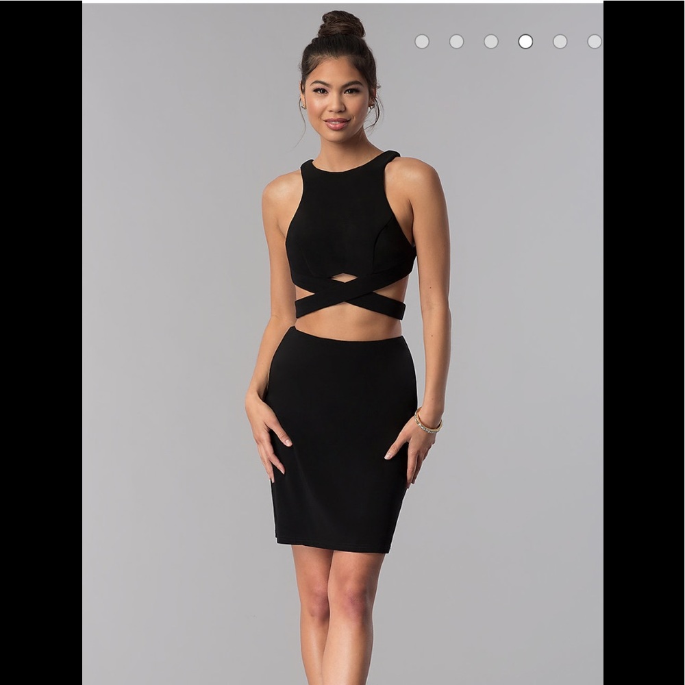 Alyce Two piece Black High Neck Dress